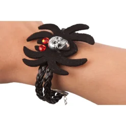 Bracciale Spider Teschio Ecopelle