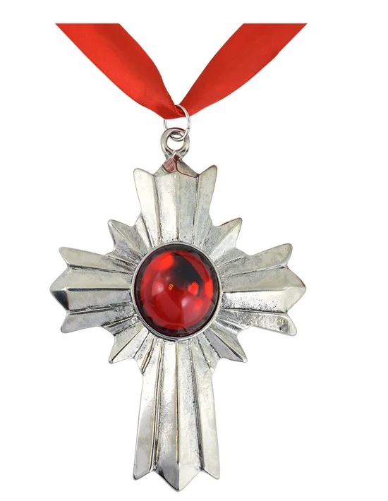 Collana Pietra Rossa Croce