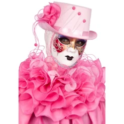 Copricapo Veneziano Cilindro Rosa