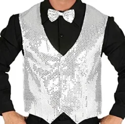 Gilet Paillette Argento