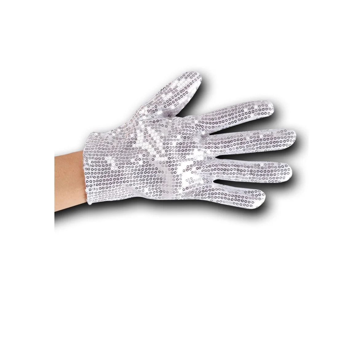 Guanti In Paillette Argento